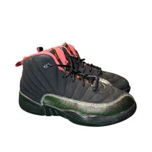 Jordan 12 Retro Playoff Kids 3Y Black Red White Sneakers 510816-008